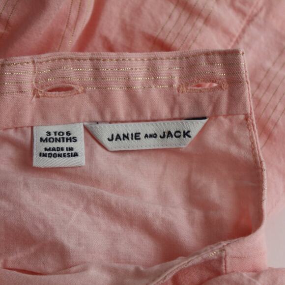 Janie & Jack Pink Sleeveless Ruffle Bubble Romper Size 3-6 Months - Picture 3 of 6